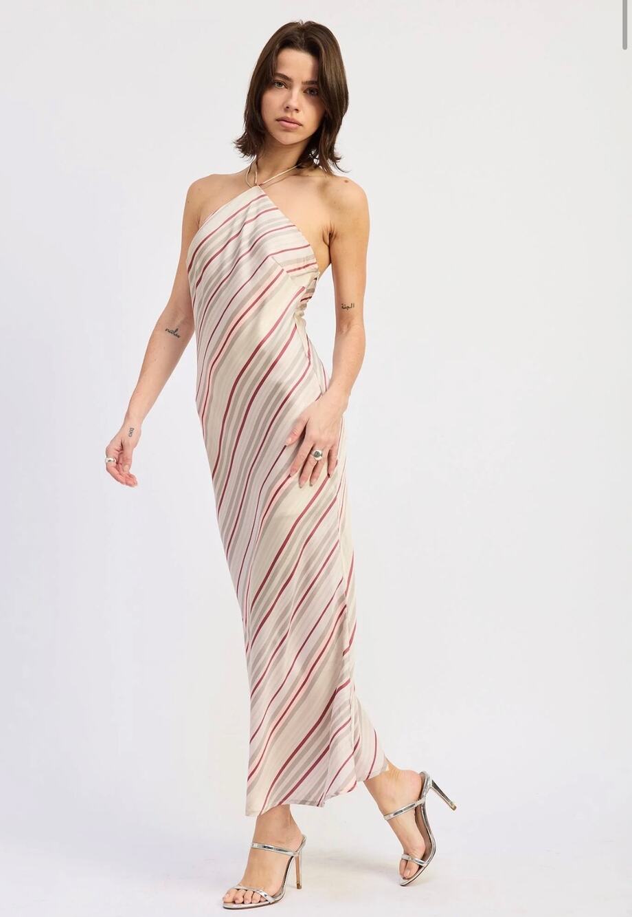 Altar’d State Halter Striped Maxi Dress